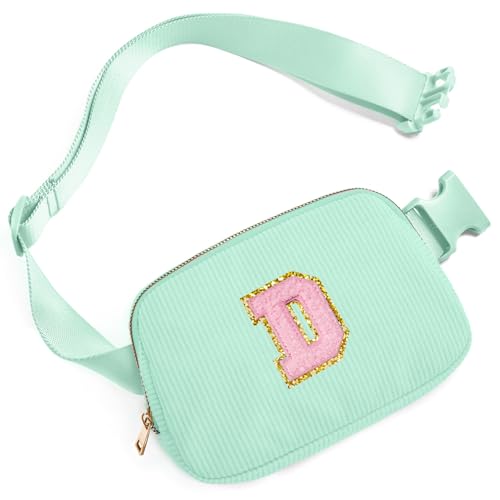 Image of Gitus 10 11 12 13 14 15 16 Year Old Girl Gifts Personalized Birthday Gifts for Women Daughter Sister Her Initial Belt Bag Fanny Pack Crossbody Bags for Teen Girl Gifts Trendy Stuff (Mint Green-D)