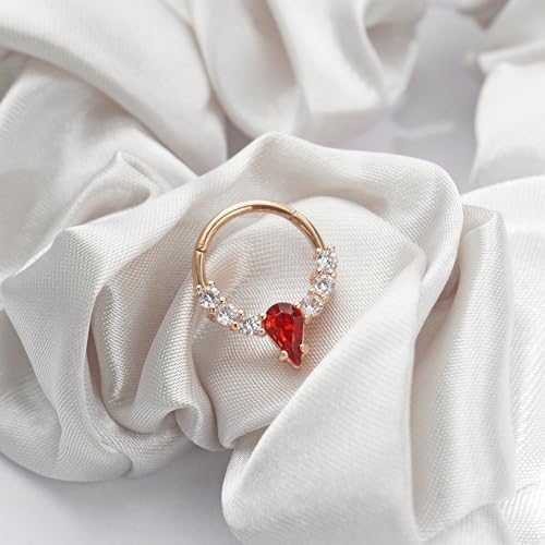 16G Gemstone Septum Ring Jewelry for Septum Piercing Surgical Steel, CZ Daith Earring Jewelry for Daith Piercing - Image 7