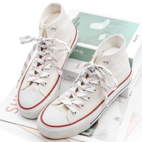 Image of Flat Shoelaces Multicolor Twill Point Thick Shoe Lace Shoestring 2 Pair