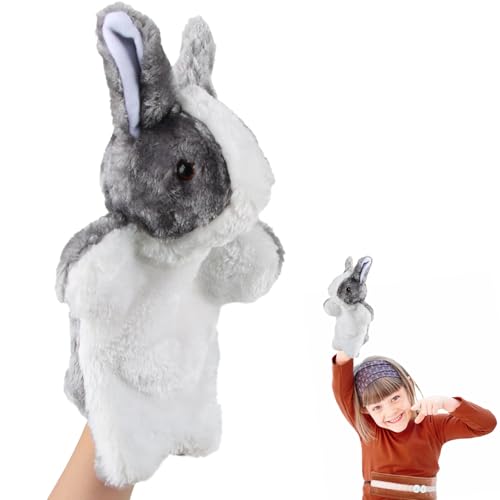 ACTOYS Marionetas de Mano para Niños, Conejo de Pascua, Marioneta de Mano de Conejo, Marionetas de Mano Adecuado para Libros Infantiles (Conejo Gris)