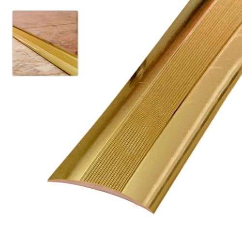 Amig - Tapajuntas Modelo 3 - Adhesivo - Perfil de unión para suelos - Tira de transición -Color Oro - Medidas 820 mm x 4mm x 0,5mm