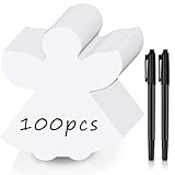 Qilery 100 Pcs Large Angel Cutouts with 2 Pcs Marker Pens Paper Angels for Angel Tree Religious Bulletin Board Decoration for Classroom Sunday School Crafts VBS Activity(White)