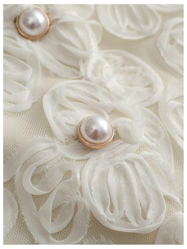 Verdusa Women's Elegant 3D Floral Button Up Vest Work Office V Neck Waistcoat Outerwear4