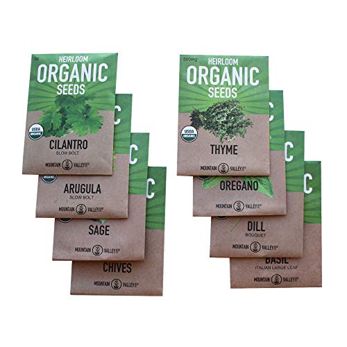 8 Herb Seeds Variety Pack of Non-GMO Organic Garden Plant Seeds – Assortment of Heirloom Herb Seeds and Hydroponic Seeds featuring Arugula, Basil, Chives, Cilantro, Dill, Oregano, Sage, and Thyme 8 Herb Seeds Variety Pack of Non-GMO Organic Garden Plant Seeds – Assortment of Heirloom Herb Seeds and Hydroponic Seeds featuring Arugula, Basil, Chives, Cilantro, Dill, Oregano, Sage, and Thyme