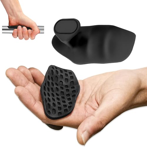 WACURRENTHYD Rubber Gym Grips Fingerless Workout Grips - Ergonomic Rubber Hand Protector Gloves for Weight Lifting Pull-Ups Gym Training and Exercise for Men and Women (Black)