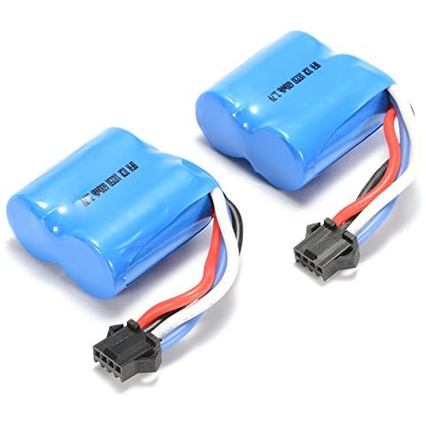 Qiyun UDI 2 Pieces Replacement Battery for UDI RC UDI001 Venom Speed Boat 3.7V 600mAh Li-ion Cover