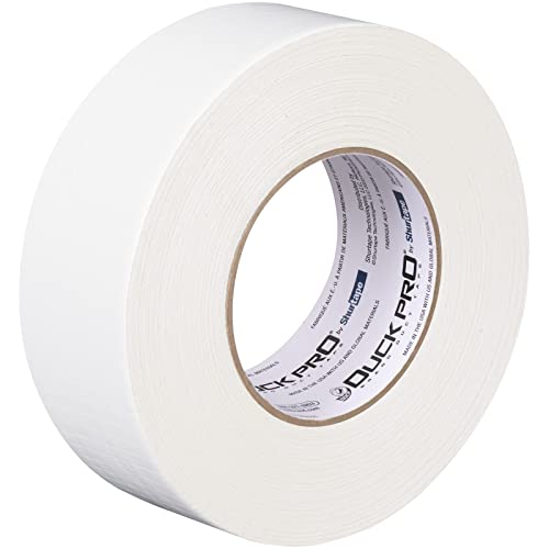 Image of Duck Pro by Shurtape Professional Grade, Industrial Colored Cloth Duct Tape for Industrial Color-Coding, HVAC and Automotive, 48mm x 60yd, 10.0 mil, White, 1 Roll (105482)