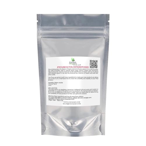 cocojojo - Ethylene Glycol Distearate EGDS - Pearly Emulsifying Material - 8 oz