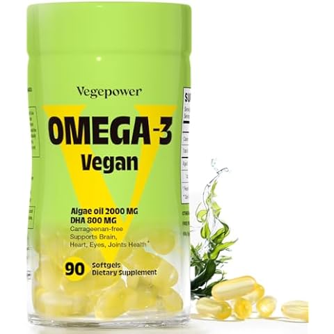 Vegan Omega-3 DHA Supplements - Premium Fish Oil Alternative from Algae Oil | 90 Carrageenan Free Softgels | Plant Based Algal DHA Essential Fatty Acids, Non-GMO (Algae, 90 Count (Pack of 1)) Cover