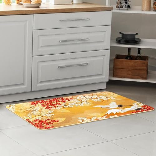 Alfombrilla de cocina VAPOKF de diseño floral con acabado textil lavable premium 7