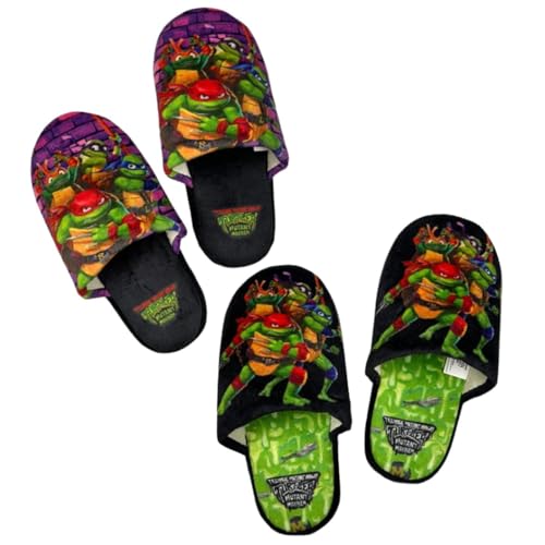 de fonseca Pantofole Bambino Invernali – Tartarughe Ninja Mutant Mayhem Ufficiali Nickelodeon – Calde, Morbide e Antiscivolo