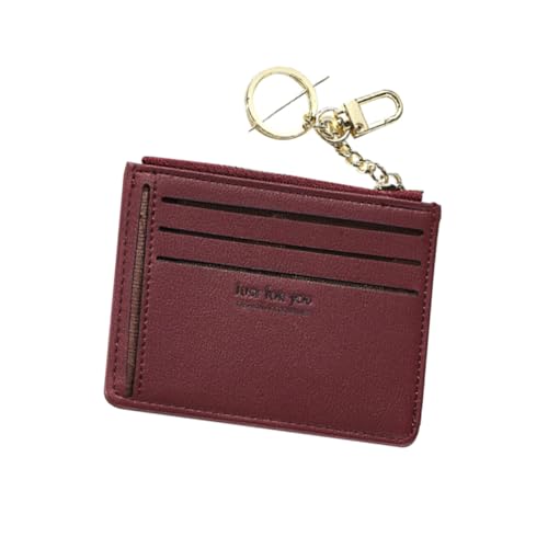 NIYANGLE Portafoglio Donna Piccolo con Portachiavi Mini Borsetta Cambio in Pelle Elegante e Multiscomparto Custodia per Carte e Documenti per Uso Quotidiano Colore Rosso Vino