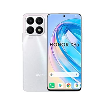 HONOR X8a Smartphone, Fotocamera Tripla da 100MP, Display FullView da 6,7 Pollici a 90 Hz, 6GB + 128GB, Android 12, Doppia SIM, Argento Titanio