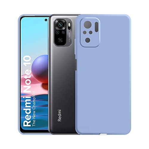 Image of Case Creation Liquid TPU Silicone Cover for Redmi Note 10s Soft Case,Anti-Dirty Slim Case Frosted Matte Cute Candy TPU Raised Bezel (Splash of Color) Back Case Cover for Redmi Note 10s -Light Purple