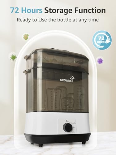 grownsy adjustable 3 in 1 large bottle sterilizer and dryer electric steam baby bottle sterilizer sanitizer for baby bottles amp pacifiers breast pump parts