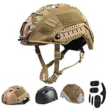 Tactical Airsoft Paintball Fast Helmet with Helmet Cover, PJ Type Multifunctional Protective with NVG Mount
