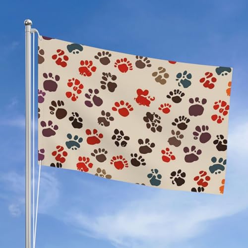 Drapeau imprimé pattes de dessin animé grand format double face durable - 2