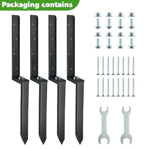 Kit de reparación de postes de valla para arreglar bases caídas con estacas de acero de 32" 8