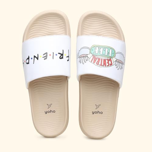 Image of YOHO Sliders for Men | Comfortable and Lightweight Slides | WB Cartoon & Comic Characters: Batman,Superman,Tom & Jerry,Rick & Morty,Big Bang Theory, Friends and Scooby Doo for Boys