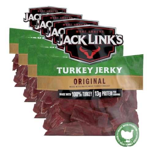 Jack Link's Turkey Jerky, Original, Jerky Bag - Flavorful Snack, Ready to Eat Protein Snacks with...