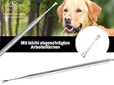 Hunde Zahnstein Zahnbelag Entferner Kratzer Reiniger Schaber Flügel 2-Seitig Zahnsteinentferner Zahnreiniger für Haustiere aus Edelstahl Zahnpflege Zahnsteinkratzer