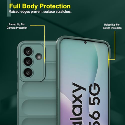 Image of amazon basics Back Case Cover for Samsung Galaxy F56 5G | Compatible for Samsung Galaxy F56 5G Back Cover | Liquid Silicon Magic Case with Camera Protection | Dark Green