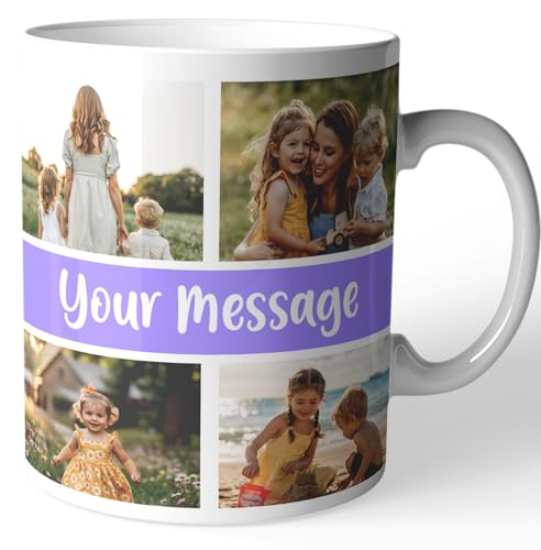 Hippowarehouse Personalised Mug Collage Photos and Message for Dad Mum Best Friend Girl boy Company Logo Fathers Day Mothers Cup Ceramic 11oz