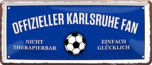 Blechschild "Hier Wohnt Ein Fürth Fan" - 18x12cm Fußball Deko