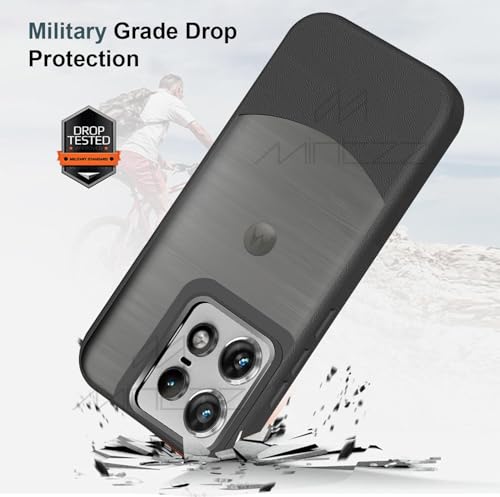 Image of MINTZZ Moto Edge 50 Pro Back Cover, Leather Design, Protective Cover with Camera Lens Protection, Premium Grip & Slim Fit Durable, Edge 50 Pro Case (Black, Moto Edge 50 Pro)