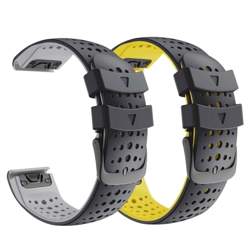 Wtukmo 22mm Silicone Watch Band for Garmin Fenix 6, 7, 8 Sapphire, 6 Solar, 5 Plus, 4, Forerunner 935, 945, 955, 965 Watch Band(A)