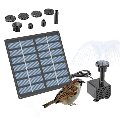 Bomba de estanque alimentada por energía solar, fuente de agua para el jardín, adecuada para terraza, jardín, patio trasero, parque, piscina de peces, acuario, así como