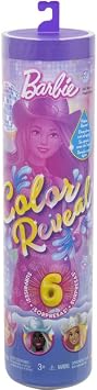 Barbie Color Reveal Fashion Doll & Accessories with 6 Surprises, Disco Star Series with Metallic Shine & Color-Change Bodice (Styles May Vary)