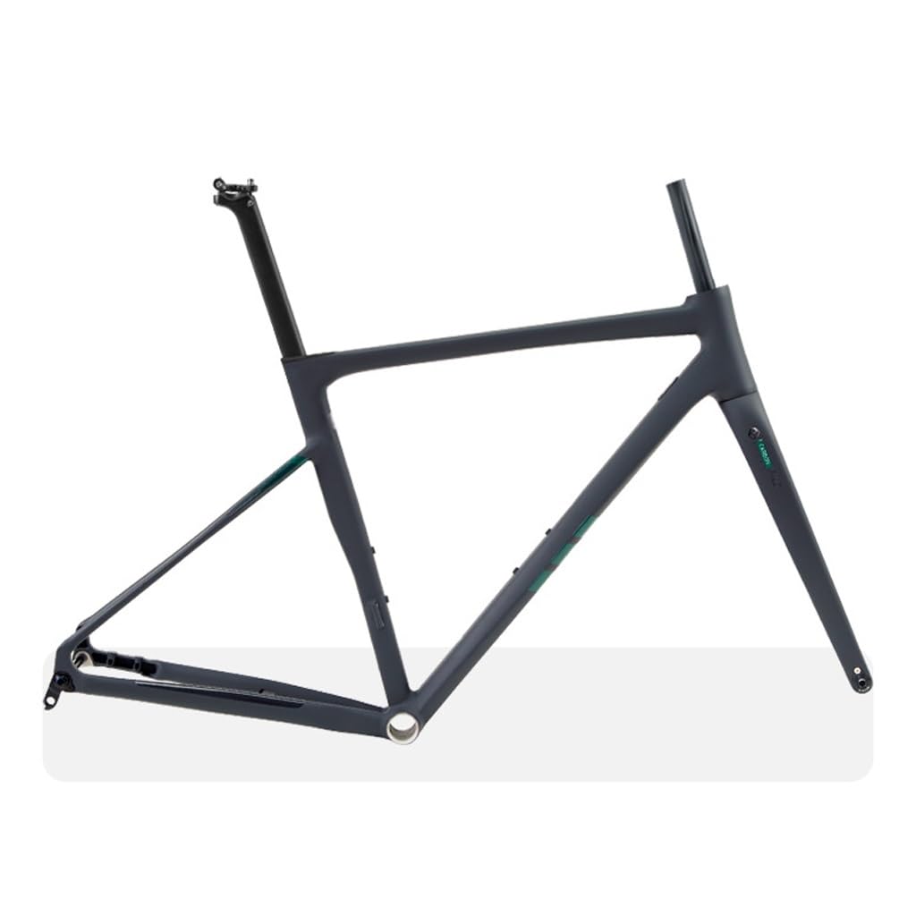 Rama roweru szosowego 700C 41 45 48 51 54 cm rama roweru ze stopu aluminium oś przelotowa F12 x 100 mm R12 x 142 mm BSA BB68 mm widelec rowerowy z włókna węglowego (matowy szary, 45 cm)