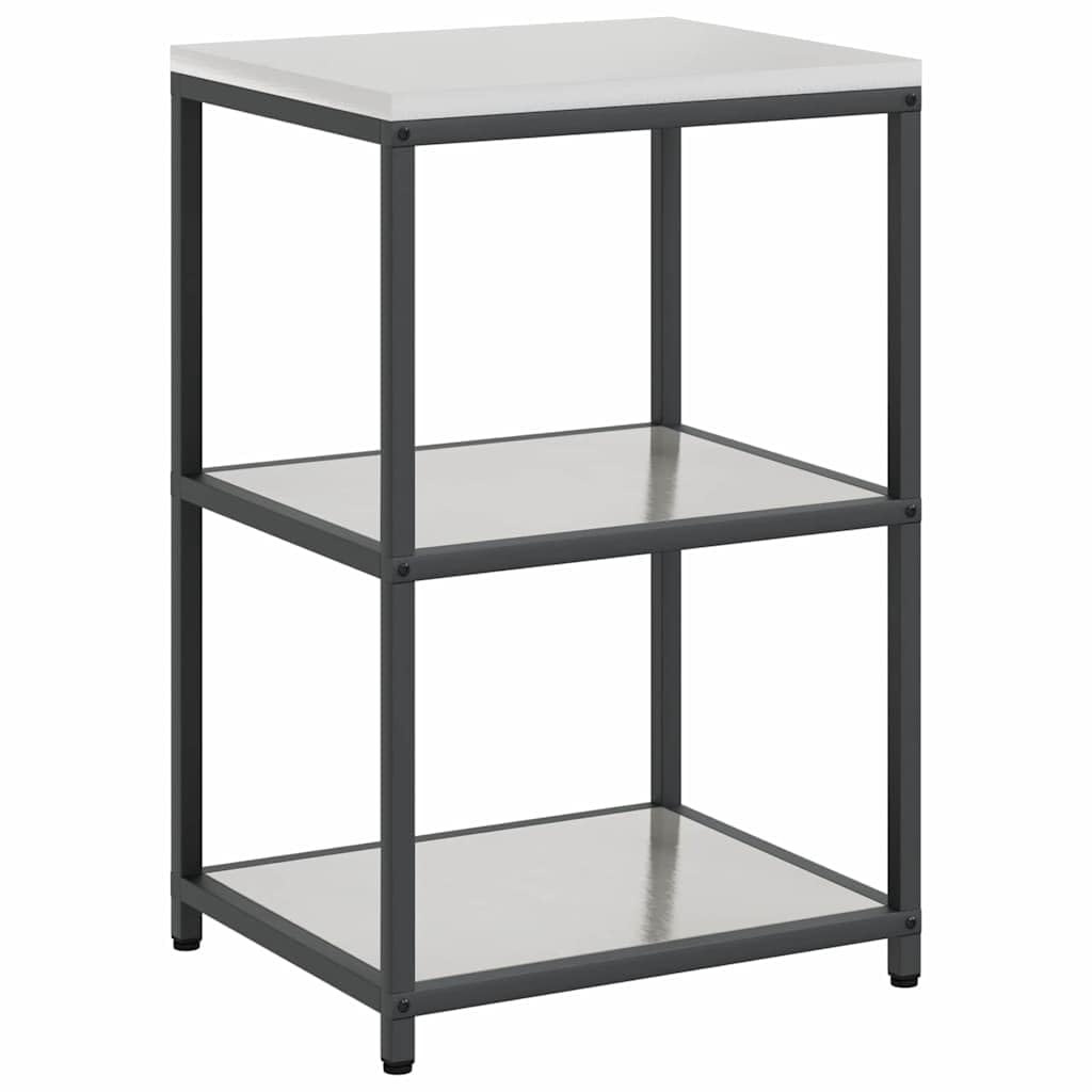 HATTEM - Juego de almacenamiento para cocina (2 unidades, acero inoxidable, 4 estantes, rectangular, versátil, ideal para comedor, despensa, cafetería y microondas