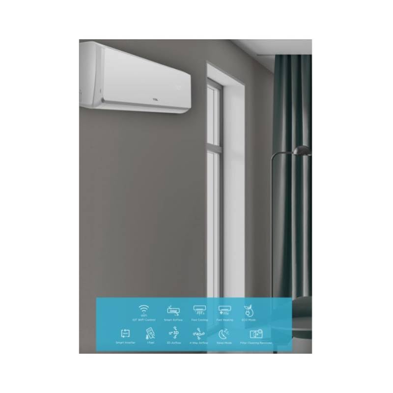 TCL Monosplit Inverter-Klimaanlage, Serie Elite F2 SN F2S0 R-32, WLAN, Energieeffizienzklasse A++ 9000 BTU