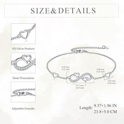 Image of VONALA Evil Eye Anklet 925 Sterling Silver Irish Celtic Knot /Witches Knot /Claddagh /Infinity Heart /Butterfly /Pineapple Chain Hotwife Anklet Foot Ankle Jewerly Gift for Women Mother Wife Sisters