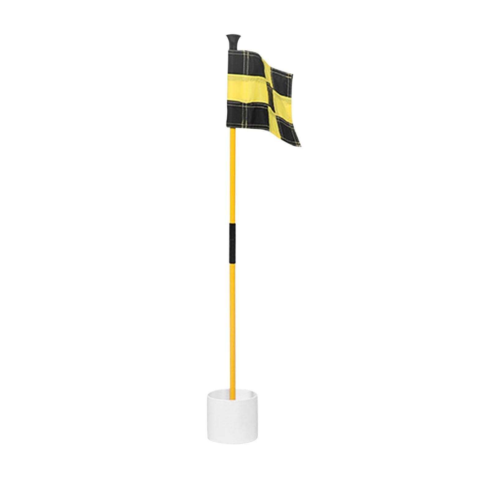 perfk Golf Putting Green Flag con Copa de Hoyo Bandera Y Palo Desmontable Entrenamiento de Golf Portátil Ajuste de Altura Fácil Material Resistente de Fibra