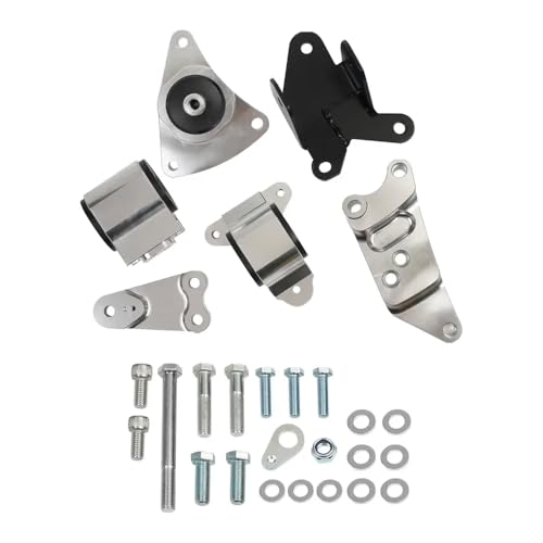 02-06 Civic SiとRSXと互換性のあるエンジンマウントキットK20 DC5 EP3モデルEM-1005-Sモーターマウントセット(Silver)