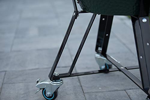 Aura Outdoor Products Rolling Cart Rolling Nest for Large Kamado Grills, Big Green Egg Accessories Powder Coated Best Casters