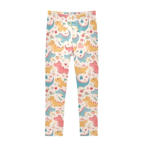 Cute Cartoon Crocodile Alligator Kids Girl's Legging Casual Full Length Dance Pants Sports