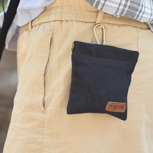 Duuclume Hundetrainingsset-Hundeleckerli-Tasche mit Hundeklicker und leiser Pfeife mit Lanyard, freihändiges Training Welpenleckerli-Tasche einschließlich Karabiner für Haustiere im Freien(Navy)