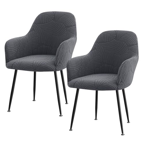 2 pièces de housses de chaise avec design incurvé, lot de 2 housses universelles extensibles en velours stretch pour fauteuil avec accoudoirs, housse de...