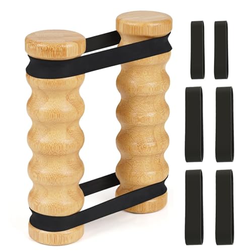 Samuliy Rip Stick - Entrenamiento de fuerza | Equipo de ejercicio de brazo bandas de resistencia ajustables con asas de madera | Accesorios de construcción muscular, equipo de entrenamiento de pecho y