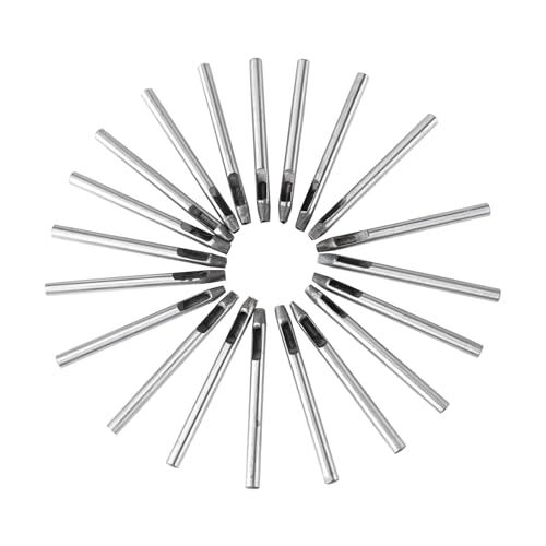 Juego de perforadoras de cuero de 20 piezas, herramienta de perforación de costura de cuero de aleación de acero de 5 mm, herramienta de perforación de agujeros de cuero con