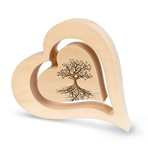 sagl.tirol Herz aus Zirbenholz mit schwebendem innen Herz [100%...