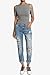 TheMogan Women's Distressed Destructed Washed Denim Mid Rise Relaxed Boyfriend Jeans Medium 7