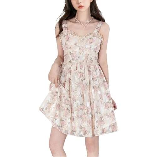 Robe d'été française avec haut sens de la mode et coupe licou raffinée