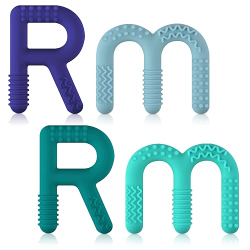 Image of ERKOON Sensory Chew Toys for Autistic Children, 4 Pack Silicone Chewy Tube Oral Motor Tools for Sensory Kids with Autism, Biting, ADHD, SPD, Chewies with Special Needs, Teething Sticks Toys