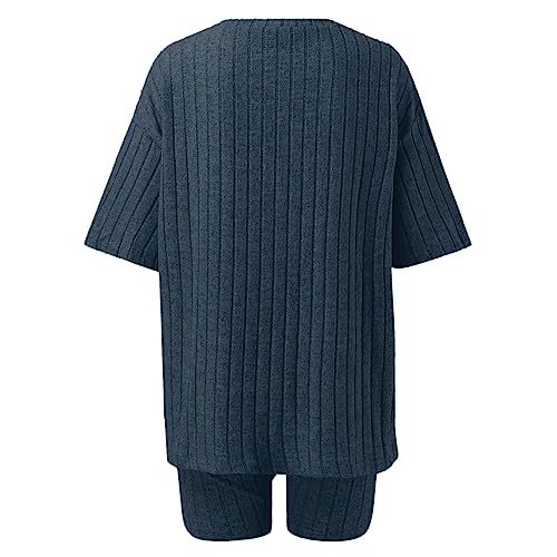Moda traje casual mujer dos piezas pantalones cortos y top para verano 4