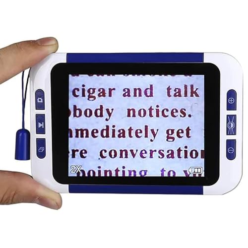 Lupa Digital portátil, Ayuda de Lectura electrónica de Mano con Pantalla LCD de 3,5 Pulgadas y Soporte extraíble, Lupa con Zoom Ajustable de 2-32x, Recargable por USB for Personas Mayores